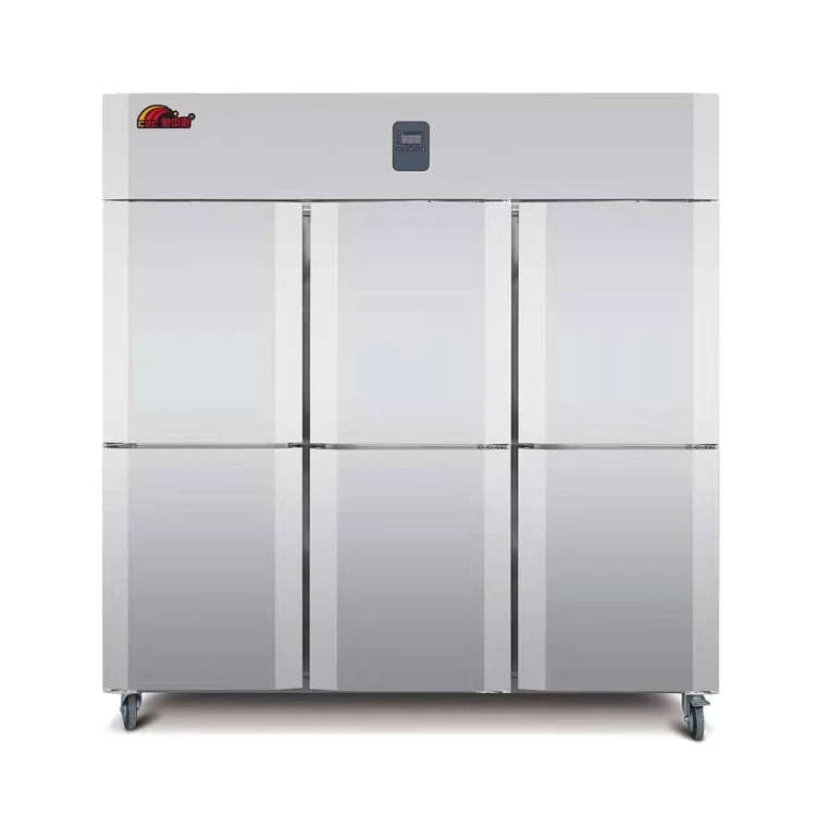 6 door Commercial Restaurant Stainless Steel Upright Freezer Geladeiras Frigo Refrigerador Neveras Refrigerators with Ice Maker