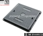 600X600 Light square sewer drain cover EN124 A15 composite sealed manhole cover grp sealing well lid