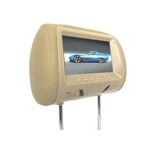 7 inch screen car headrest monitor with 2 video input car dvd support language