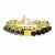 Import 8 mm Lava Stone Tiger eye Polish Black Agate Gold Steel Chain Men Bracelet ST118 from China