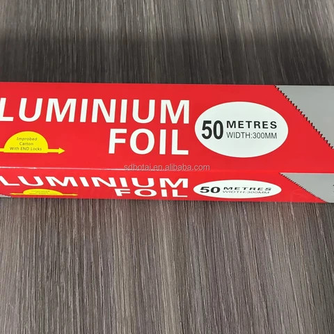8011 O Aluminum Foil Small Roll 15mic 300mm 50m Aluminum Foil Roll Wrap Ingredients For Cooking