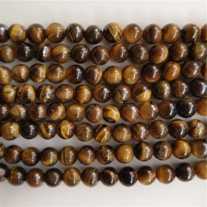 8mm Natural Round AAA Tiger Eye Agate Loose Stone Beads