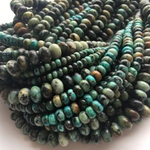 A Grade Natural African Turquoise Gorgeous Semi-precious Gemstone Rondelle Stone Beads Wholesale