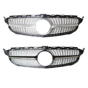 ABS glossy black star style car mesh Grills radiator Grill Front Grille For Mercedes-Benz C class w205 w204C180 C200 C260 C63