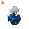 AC Motor Actuated Electric Gas 3 Way Ball Valve