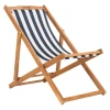 Adjustable outdoor folding bamboo wooden beach chair with custom cloth