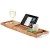 Import Adjustable useful bamboo bathtub caddy shower shelf rack tray with glass and pad holder from China