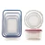 Import Airtight Plastic Food Storage Containers with 4-Side Locking Lids, Set of 5 from China
