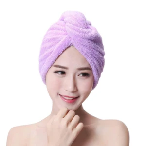 Amazon New product Quick dry Thick head towel wrap hair drier hat long hair shower cap high-absorbent cheap head towel