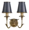 American industrial style 2 arms wall lamp with antique brass lamp shade