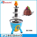 Anbo 4-tier lovely blue winnie  rotating frame stainless steel Chocolate Fondue Fountain sweet candy Chocolate Fountain