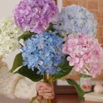 Artificial Hydrangea Flowers Fake Silk Flowers for Wedding Centerpieces Bouquets DIY Floral Decor Home Decoration with Stems