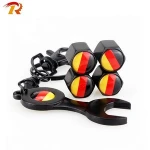 Auto Spare Parts Black Color Metal keychain Alloy Tire Valve Cap On The Wheels