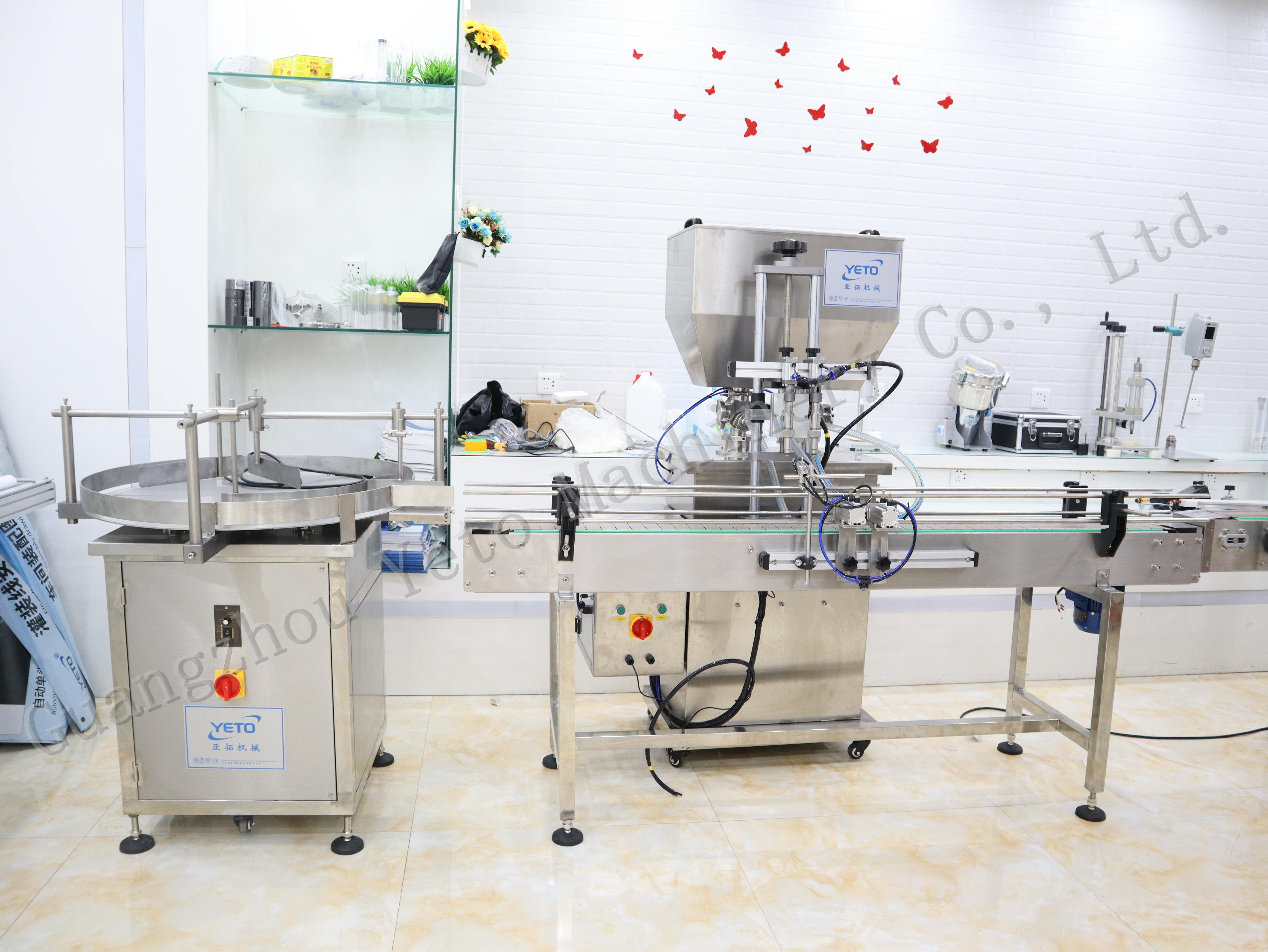 Automatic Production Line Equipment Sorting Bottles Machine Bottle Cream Paste Liquid Filling Capping Labeling Machine