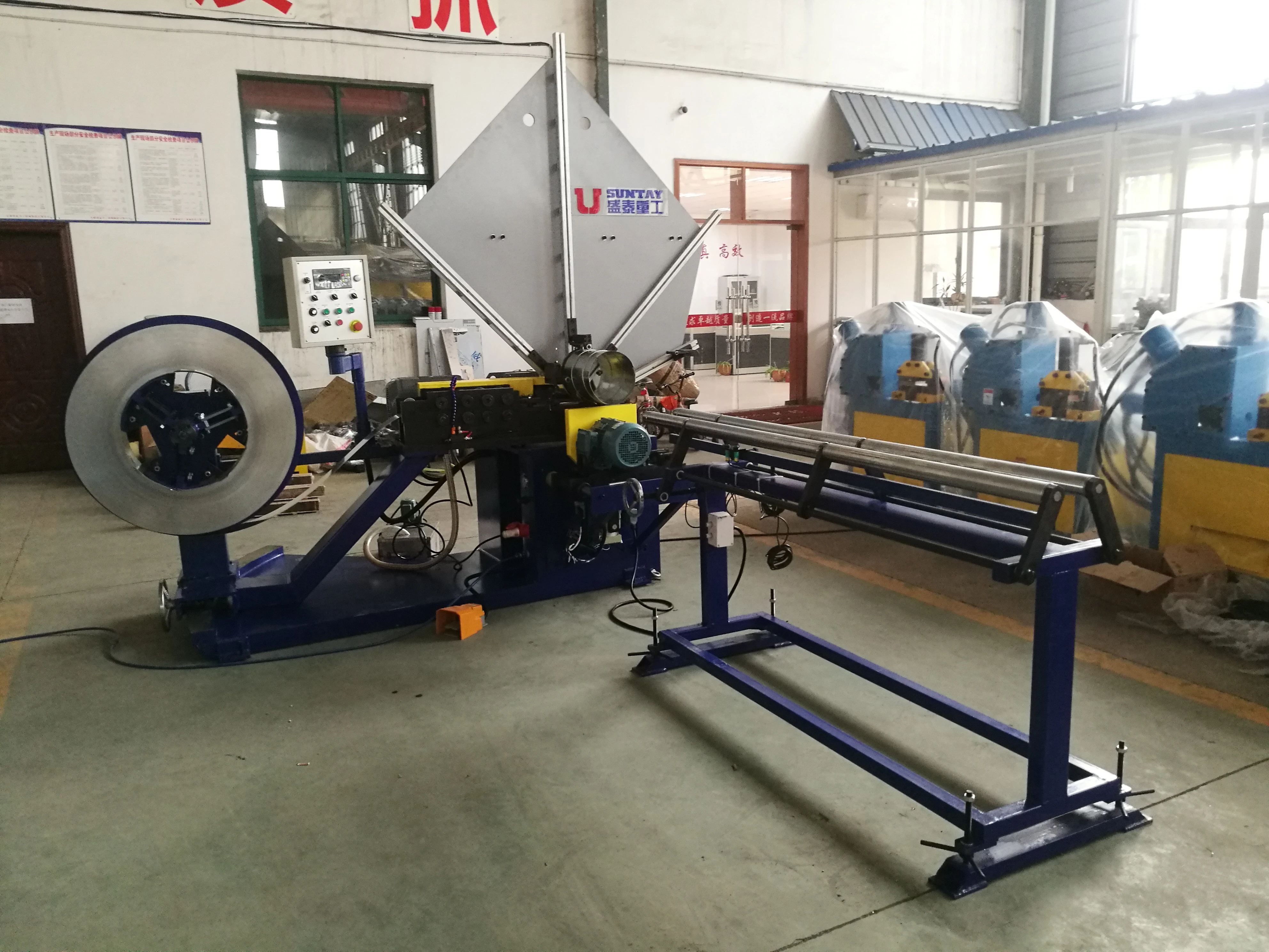 Automatic spiral round air duct making/forming machine and air tubeformer
