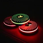 Automotive perfume mini silver metal aromatherapy diffuser durable light fragrance car air freshener LED lighting accessories