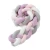 Baby Crib Bumper Cute Comfortable Knotted Braided Plush Nursery Protection Safe Bumper Grey &amp; Pink Knot Pillow Cushion Protector