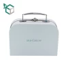 Baby Gift Storage Packaging Mini Suitcase Box With Handle Clothing Cosmetic Makeup Food White Paperboard Suitcase Boxes
