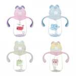 Baby water bottle drop-proof, leak-proof sippy drinking with handle straw cup