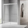 Bathroom Indoor stainless steel rollers double tempered glass sliding shower door