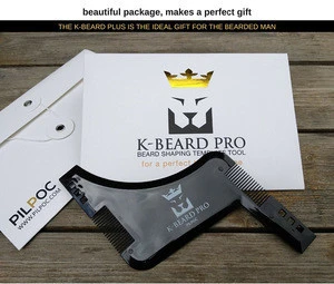 Beard Shaping Tool & Beard Comb, Beard Shaper, Premium Quality Beard Template Tool with Printed Instruction Guide