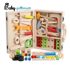 Best sale educational wooden tool box toy set for children Z03125D