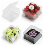 Bio-Degradable Vinyl Plastic Transparent Packaging Box Flat Folding Gift Box Clear Flower Box