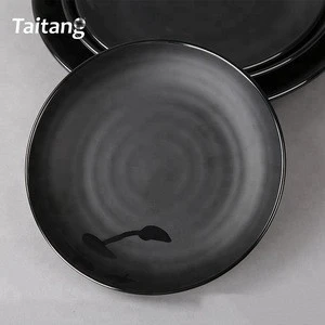 Black creative plate melamine dinnerware for restaurants