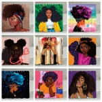 black girl 3D digital printing waterproof polyester shower curtain