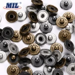 Black nickel garment denim buttons studs and rivets for clothes