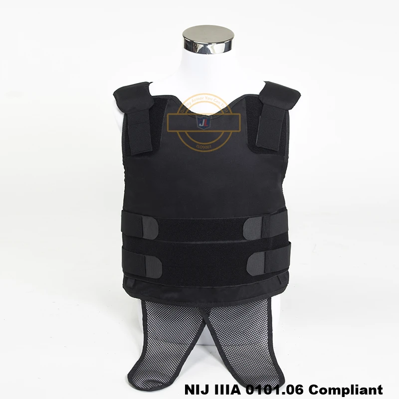 Black NIJ IIIA 3A Concealable Under Shirt Twaron Aramid Bulletproof Covert Ballistic Bullet Proof Vest Body Armor Vest