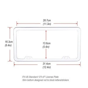 Black Stainless Steel License Plate Frame 2 Holes with Cushion Hot Sale New Design 2Pcs/Lot