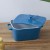 Import Blue rectangle square ceramic bake casserole dish baking pan with handle and lid oven safe pot stoneware bakeware with cover set from China