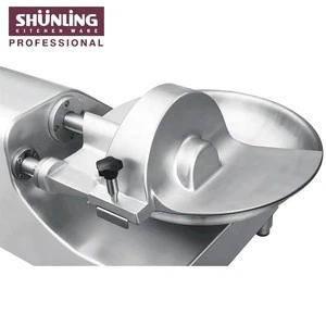 Bowl Cutter with anodized aluminum alloy body and stainless steel blade and food tray