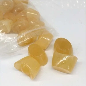 Bulk Wholesale Polished Yellow Jade Shoe-shaped Gold Ingot 3cm