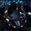 Cartoon Women Universal Fit For Most Cars 38cm Diameter Embroidery Car-styling Interior Car Steering Wheel Cover