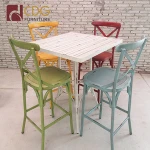 CDG 680BT-ALU Vintage white Aluminium Outdoor bar table bar set