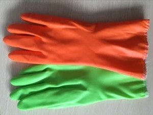 CE Long Cotton lined Rubber Latex household gloves, Household latex gloves, Kitchen Cleaning and Laundry Household gloves