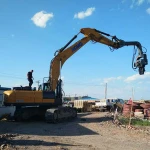 Cement / pipe / Steel sheet pile driver with vibratory piling hammer J350
