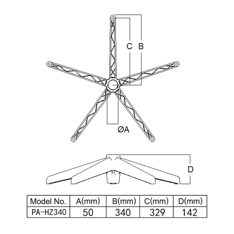 Chair parts nylon swivel chair base 5-star base for office chair