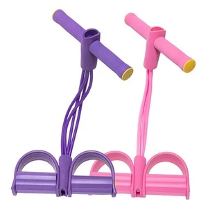 Cheap Indoor Fitness 4 Tubes Training Resistance Band Home Sport Equipment Foot Pedal Pullers