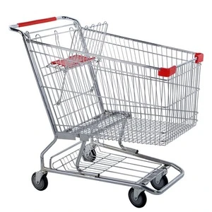 Cheap price high capacity supermarket supplies American style shopping trolley cart metal store shopping trolley
