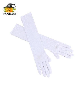 Cheap White Tulle Wedding Lace Gloves