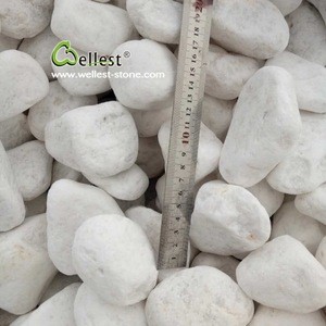China natural snow white pebble stone for driveway, patio and garden