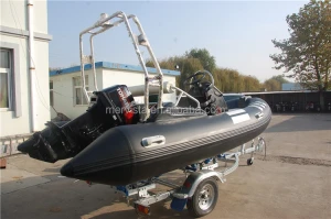 China Pvc RIB 430 Zodiac Inflatable Military Fiberglass Rib Boat Console