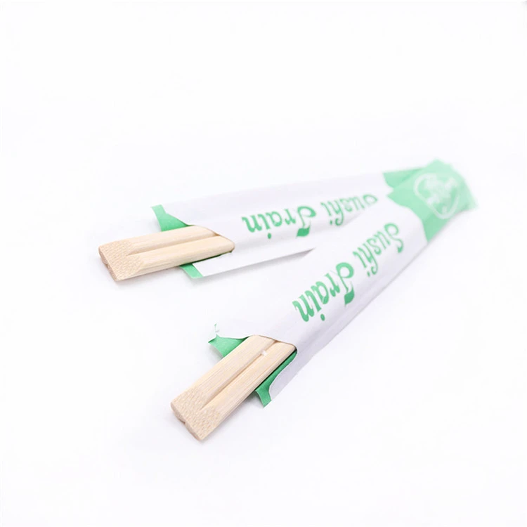 Chinese Disposable Custom Paper Sleeve 21cm Bamboo Chopsticks For Sushi