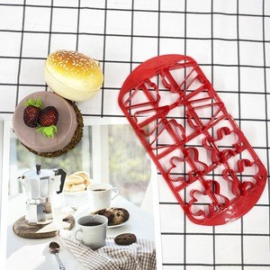 Christmas Cookie Tools Different Shape Embossing Cake Cutter Mold Plastic Cookie Cutter