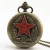 Classic USSR Pentagram Party Emblem Soviet Union Symbol Sickle Stylish Quartz Pocket Watches Chain CCCP Fob Watch