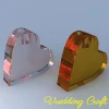 Clear Colorful Heart Shape Glass Block Crafts For Wedding Favor