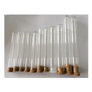 Clear test tube glass bottle with cork for packing